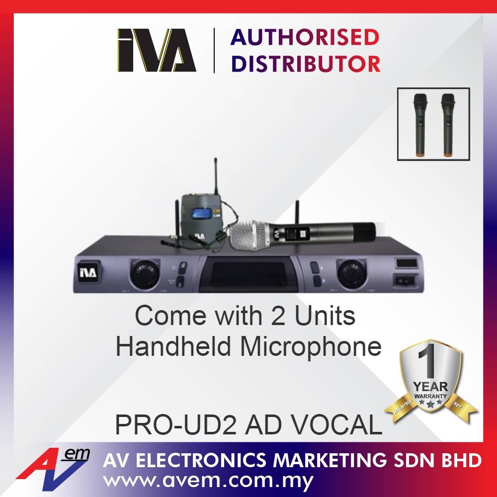 IVA PROUD2 AD VOCAL Professional UHF Wireless Microphone System c/w 2